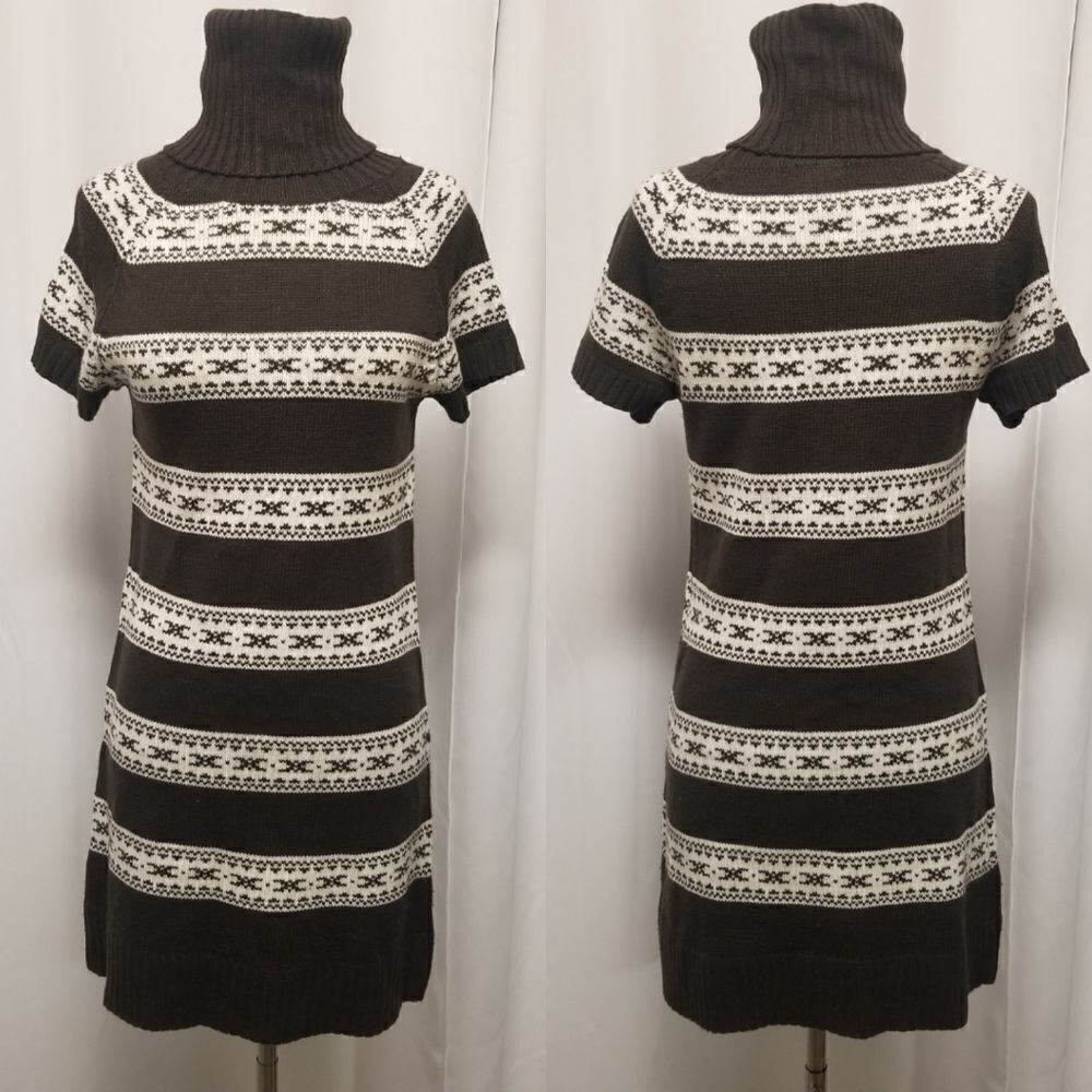 Funky People Nordic Fair Isle lcelandic Ski Apres Pullover Sweater Dress Md